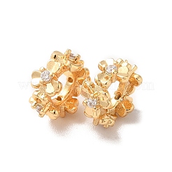 Rack-Plattierung Messing Micro Pave Kubisch Zirkonia European Beads&nbsp;KK-M242-02G