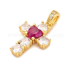 Pendentifs avec zircon cubiques à micro-pavés en laiton&nbsp;KK-P288-03G