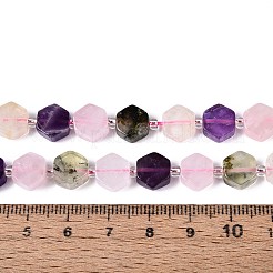 3 Stile natürliche Rosenquarz & Prehnit & Amethyst Perlenstränge&nbsp;G-P534-A25-02