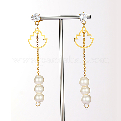 Boucles d'oreilles à tige en acier inoxydable 201 à pompon doux&nbsp;SA4259-2