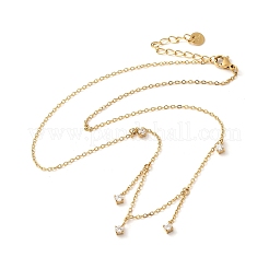 Collane con nappe in zirconia cubica trasparente in acciaio inossidabile 304 per donna&nbsp;NJEW-U031-10G