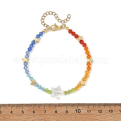 Bracelets en verre AB couleur étoile et en verre K9 biconique à facettes pour femmes&nbsp;BJEW-TA00772