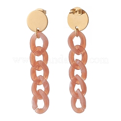 Boucles d'oreilles pendantes longues en acrylique avec chaîne gourmette pour femme&nbsp;EJEW-JE04771