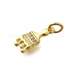Breloques en laiton avec zircone cubique de micro pave&nbsp;KK-P295-04G