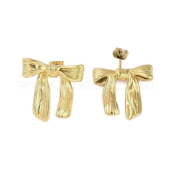 Ionenbeschichtung (IP) 304 Edelstahl Bowknot Ohrstecker für Frauen&nbsp;EJEW-K281-23G