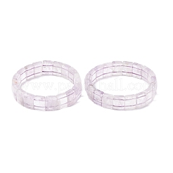 Braccialetti elastici rettangolari con perline di ametista naturale per donne e uomini&nbsp;BJEW-Z149-01D