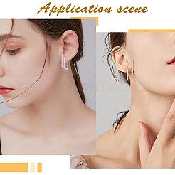 Boucles d'oreilles créoles en or goujons 18k plaqué or ouvert c forme boucles d'oreilles créoles goujons simples hypoallergéniques dainty cz goujons bijoux cadeau pour les femmes&nbsp;JE1074A