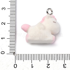 Pendentifs en résine anima flocky avec boucle en fer platine&nbsp;FIND-S001-13C