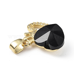 Véritable 18k plaqué or placage en laiton micro pave clair pendentifs en zircone cubique&nbsp;KK-C015-18G-09