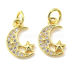 Placcatura a cremagliera in ottone micro pavé di ciondoli con zirconi chiari&nbsp;KK-D036-12G