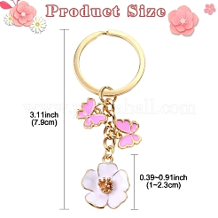 6 portachiavi in lega smaltata a forma di fiore&nbsp;KEYC-YW00171-01