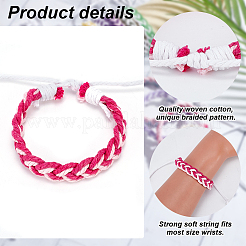 20 Stück 20 Farben handgemachtes Set aus geflochtenen Armbändern aus Baumwolle und Leinen&nbsp;BJEW-AN0001-62
