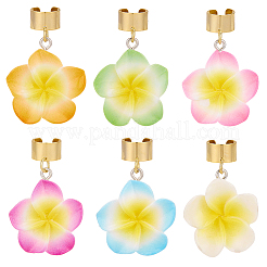 12 pz 6 colori fiore resina stetoscopio ciondolo decorazioni&nbsp;HJEW-SP0001-55