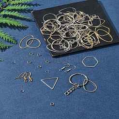 DIY Sechseck/Tropfen/Oval/Dreieck Messing Ohrhänger Schmuckherstellung Kits&nbsp;DIY-FS0007-62