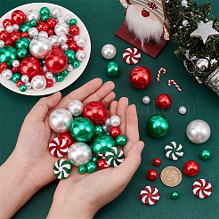 12 Stück Weihnachts-Kunststoffperlen und handgefertigte Polymer-Ton-Cabochons&nbsp;KY-PH0001-78
