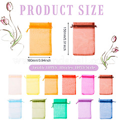 110 stücke 11 farben organzabeutel schmuck aufbewahrungsbeutel hochzeitsbevorzugung party mesh kordelzug geschenk&nbsp;OP-TA0001-05
