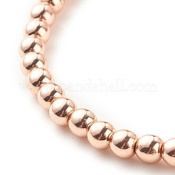 Bracciale elasticizzato in ematite sintetica con perline tonde e zirconi&nbsp;BJEW-JB07798-04