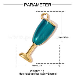 304 Edelstahl-Emaille-Anhänger&nbsp;STAS-OY008-17G