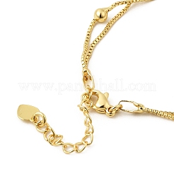 Mehrreihige Armbänder aus Messing mit Kastenkette für Damen&nbsp;BJEW-C140-27G