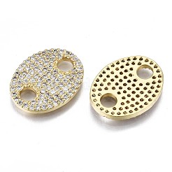 Messing Micro Pave klare Zirkonia Verbinder Stecker&nbsp;KK-S061-87G-NR