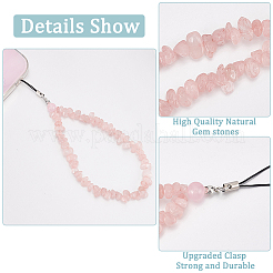 Bracelets mobiles en chaîne perlée avec éclats de quartz rose naturel&nbsp;FIND-WH0135-07D