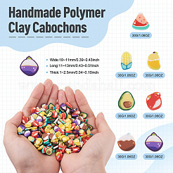 210g 7 Arten handgefertigte Fimo-Cabochons&nbsp;CLAY-TA0002-03