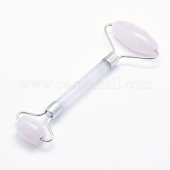 Natürliches Rosenquarz Messing Gesichtsmassagegerät&nbsp;MRMJ-G009-12P