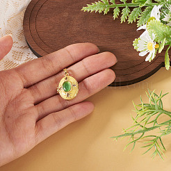 1 pendentif médaillon en laiton émaillé&nbsp;FIND-TA0010-71D