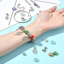 DIY-Armbandbausätze aus Legierung und Messing im europäischen Stil mit Gartenmotiv&nbsp;DIY-FS0007-26