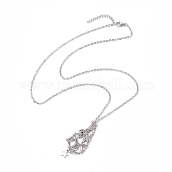 Nicht anlaufend 3Stk 3 Stile Stern Mond Edelstahl geflochtene Kette Makramee Beutel leer Steinhalter Anhänger Halskette machen&nbsp;NJEW-JN04956-02