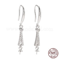 Ganci per orecchini in argento sterling anti-ossidazione rodiato 925&nbsp;STER-D035-31P