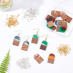 Kit fai da te per realizzare orecchini pendenti a forma di mezzo ovale&nbsp;DIY-OC0007-90