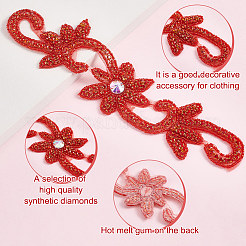 Blume Hotfix Strass&nbsp;DIY-WH0504-33A