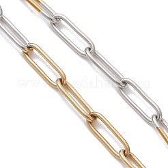 2 Stück 2 Farben zweifarbig 304 Edelstahl Büroklammer Kette Armband machen Sets&nbsp;AJEW-JB01436