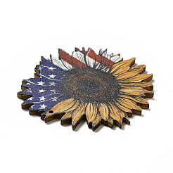 Große Anhänger aus Espenholz mit einseitig bedrucktem Thema der amerikanischen Flagge&nbsp;WOOD-G014-15