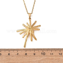 Collares con colgante de flor de acero inoxidable 304 y cadena de cable para hombres y mujeres&nbsp;NJEW-K308-05G-G