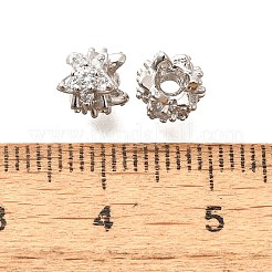 925 Sterling Silber Mikropavé klare Zirkonia Perlen&nbsp;STER-B006-14P