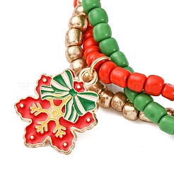 3 Stück Weihnachts-Charm-Armbänder aus Emaille&nbsp;BJEW-JB12482