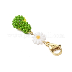 Decorazioni pendenti con perline di semi di vetro di avocado&nbsp;HJEW-MZ00184