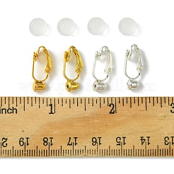 12 Stück 2-farbige Ohrclip-Konverter-Beschläge aus Messing&nbsp;KK-FS0001-31