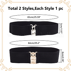 2 ceinture corset élastique en polyester&nbsp;AJEW-WR0002-19A