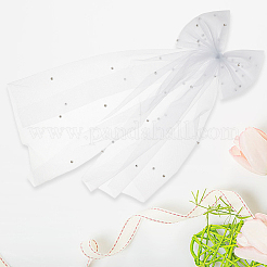 2 velo da sposa in rete di poliestere con fiocco&nbsp;AJEW-SP0003-19