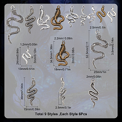 54pcs 9 pendentifs en alliage de style tibétain&nbsp;TIBEP-SC0002-22