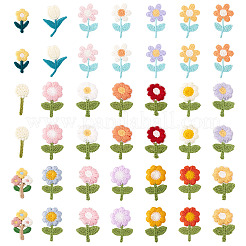 42 stücke 21 arten blume computerized stickerei tuch patches&nbsp;PATC-TA0001-27