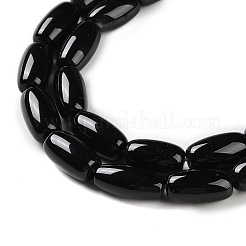 Natürliche schwarze Onyx-Achat-Perlenstränge&nbsp;G-NH0019-C05-11