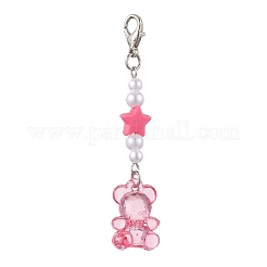 Ciondolo stella orso acrilico trasparente decorato&nbsp;X1-HJEW-JM02025