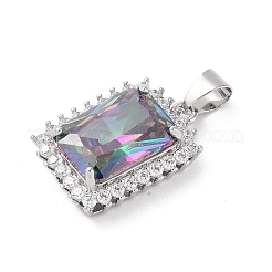 Porte micro ouvrent pendentifs zircone cubique en laiton de placage&nbsp;ZIRC-I066-06A-03