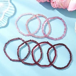 7 bracciale elastico con perline di giada malese naturale tinta&nbsp;BJEW-JB13046