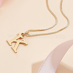 Collier avec pendentif lettre en acier inoxydable 304&nbsp;NJEW-LP0001-38K-G