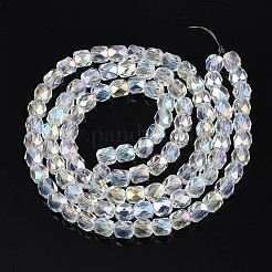 Chapelets de perles en verre transparent électrolytique&nbsp;EGLA-N002-13-B